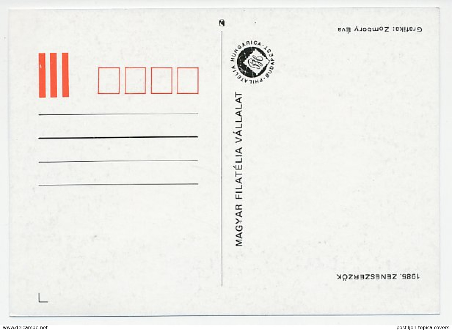 Maximum Card Hungary 1985 Erkel Ferenc - Composer - Música