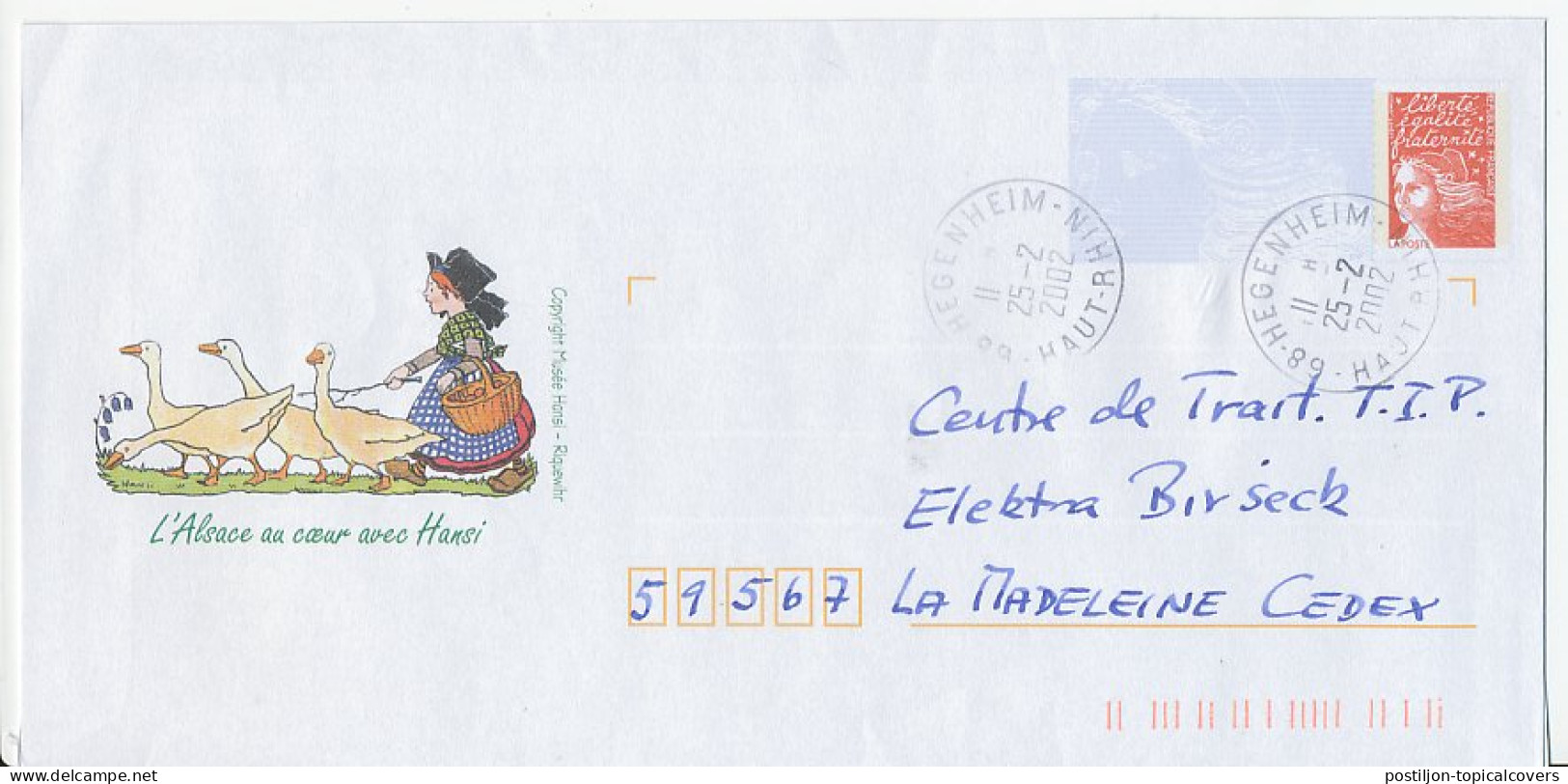 Postal Stationery / PAP France 2002 Goose - Goose Girl - Granjas