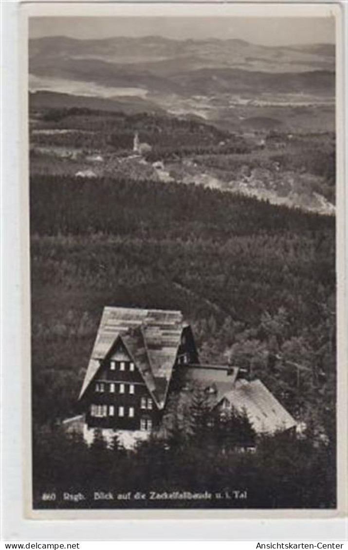 39054907 - Zackelfallbaude Mit Blick Ins Tal / Kreis Hirschberg - Jelenia Góra Ungelaufen  Ecke Oben Rechts Leicht Abge - Schlesien