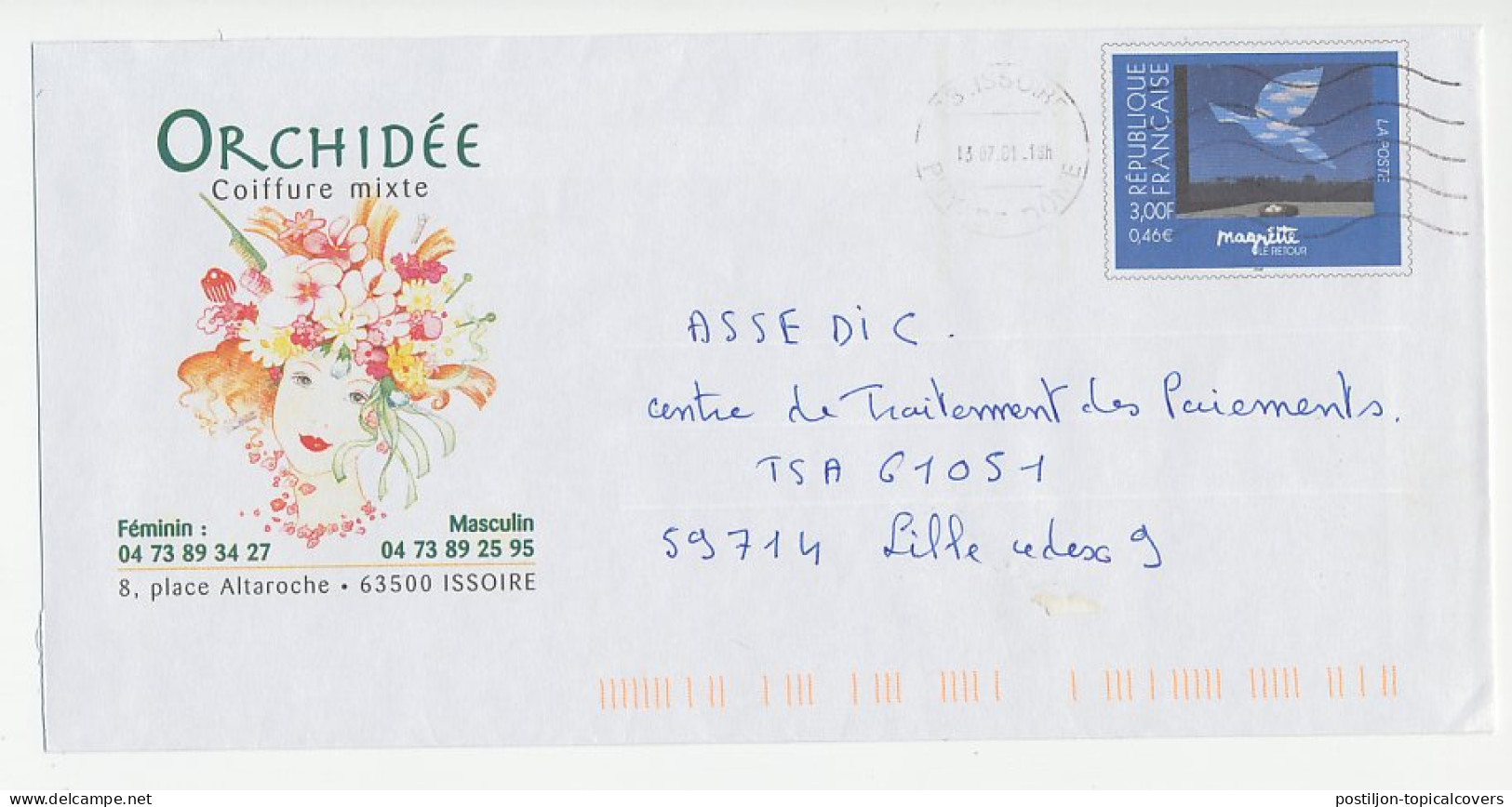 Postal Stationery / PAP France 2001 Flower - Orchid - Autres & Non Classés