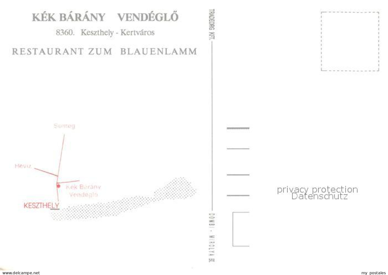 73219088 Keszthely Kek Barany Vendegloe Restaurant Zum Blauen Lamm Keszthely - Hongrie