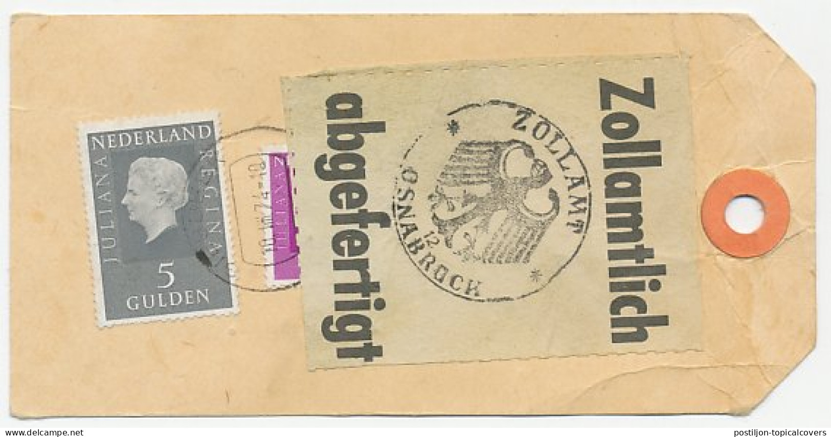 Em. Juliana Pakket- Zaklabel Giesbeek - Duitsland 1974 - Unclassified
