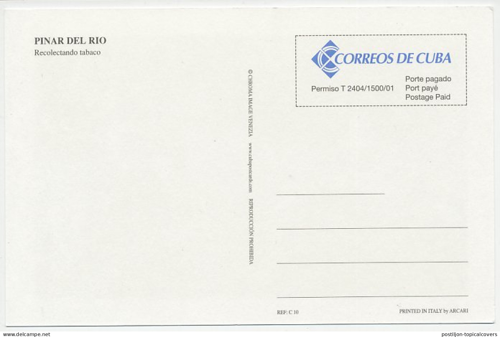 Postal Stationery Cuba Cigar - Tobacco Field - Tabak