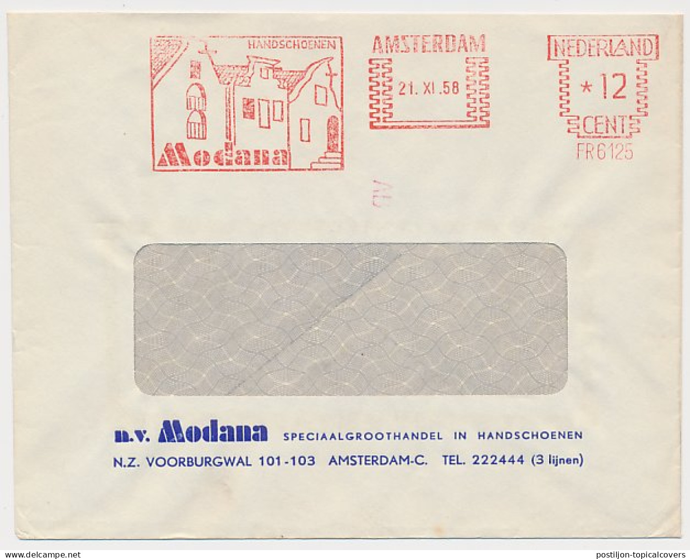 Meter Cover Netherlands 1958 Building - Amsterdam  - Other & Unclassified