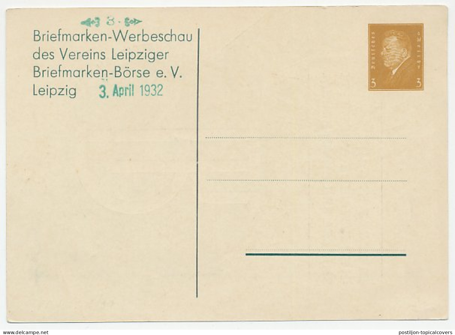 Postal Stationery Germany 1932 Philatelic Exhibition Leipzig - Stamps - Andere & Zonder Classificatie