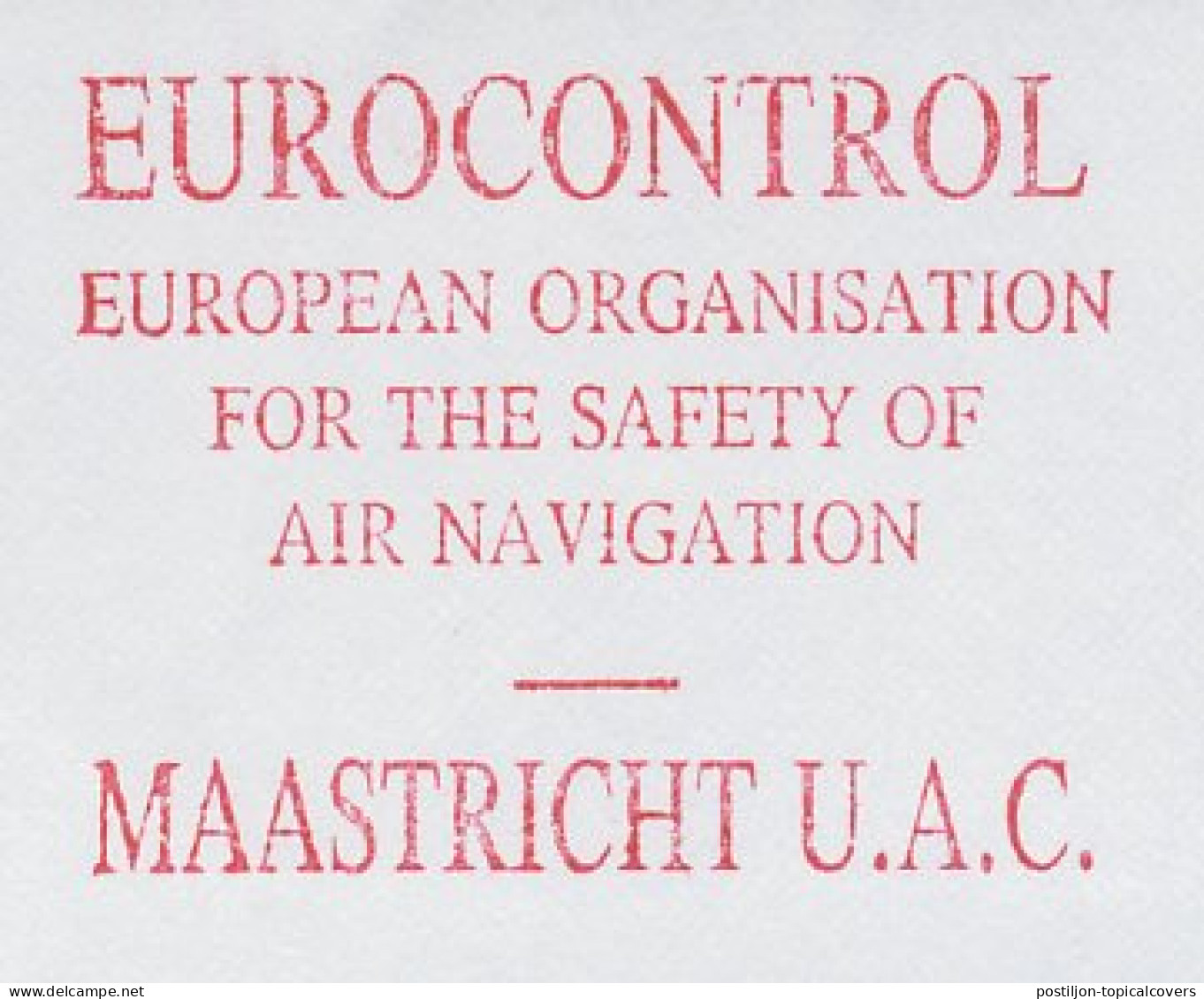 Meter Cut Netherlands 1989 Eurocontrol - European Organisation Air Navigation - Institutions Européennes