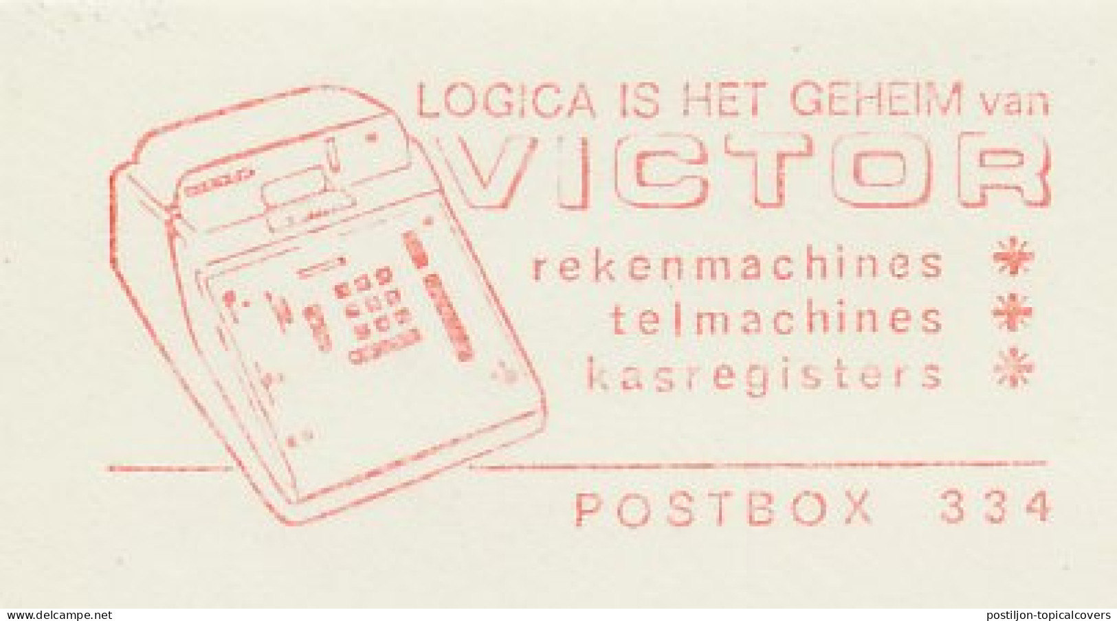 Meter Cut Netherlands 1966 Calculator - Counting Machine - Cash Register - Victor - Unclassified