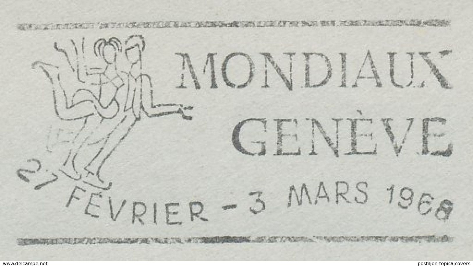 Cover / Postmark Switzerland 1968 Figure Skating - World Championships Geneve - Winter (Varia)