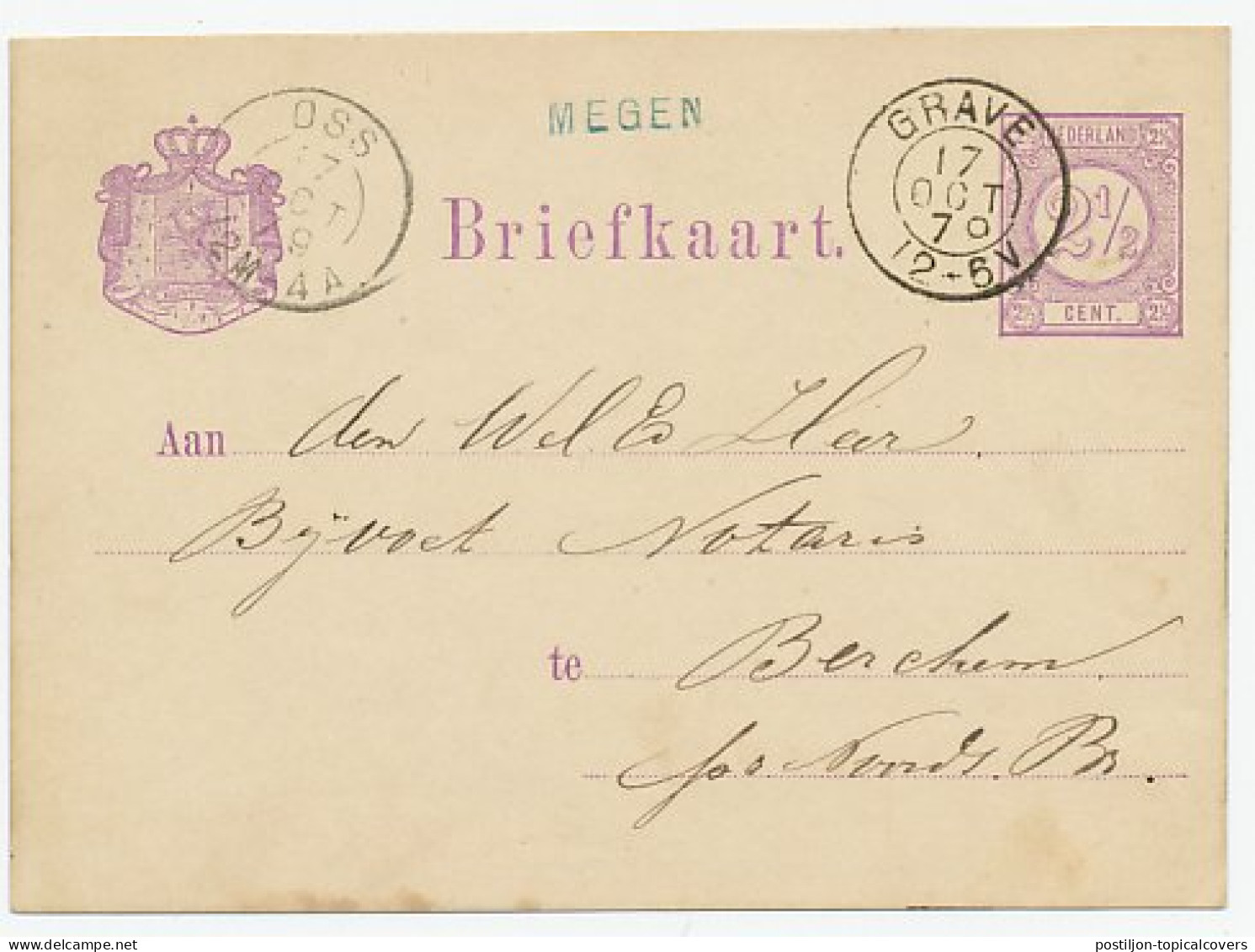 Naamstempel Megen 1879 - Brieven En Documenten