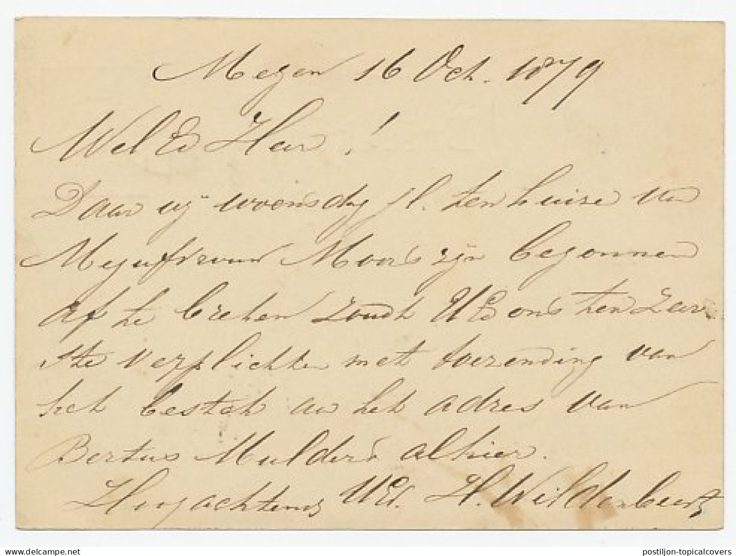 Naamstempel Megen 1879 - Briefe U. Dokumente