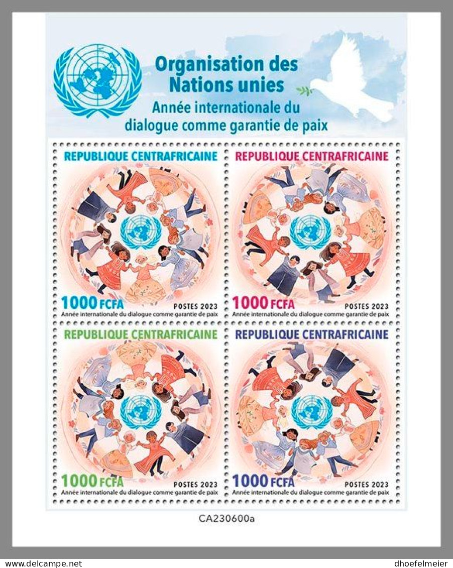 CENTRAL AFRICAN 2023 MNH UNO Dialogue As Guarantee For Peace M/S – IMPERFORATED – DHQ2419 - VN