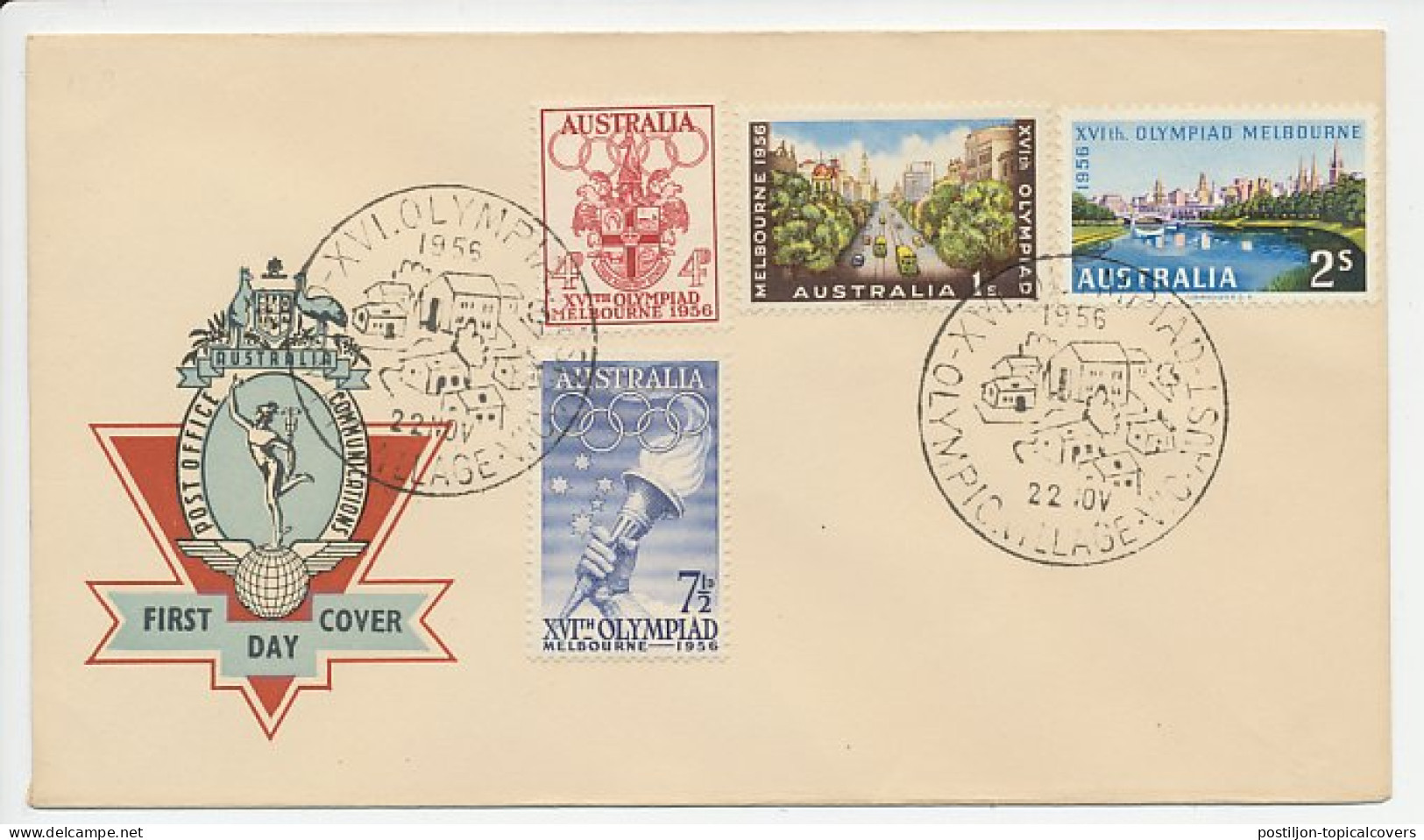 Cover / Postmark Australia 1956 Olympic Games Melbourne 1956 - Other & Unclassified