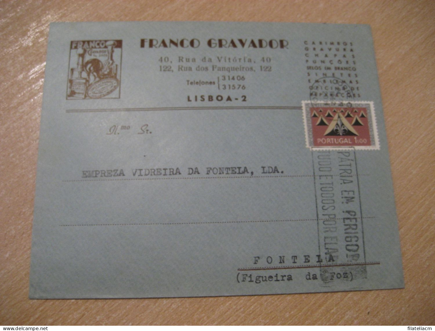 LISBOA 1962 To Fontela Figueira Da Foz Scout Scouts Scouting Cancel Cover PORTUGAL - Covers & Documents