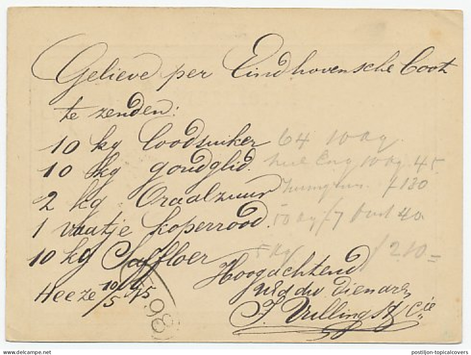 Naamstempel Heeze 1875 - Cartas & Documentos