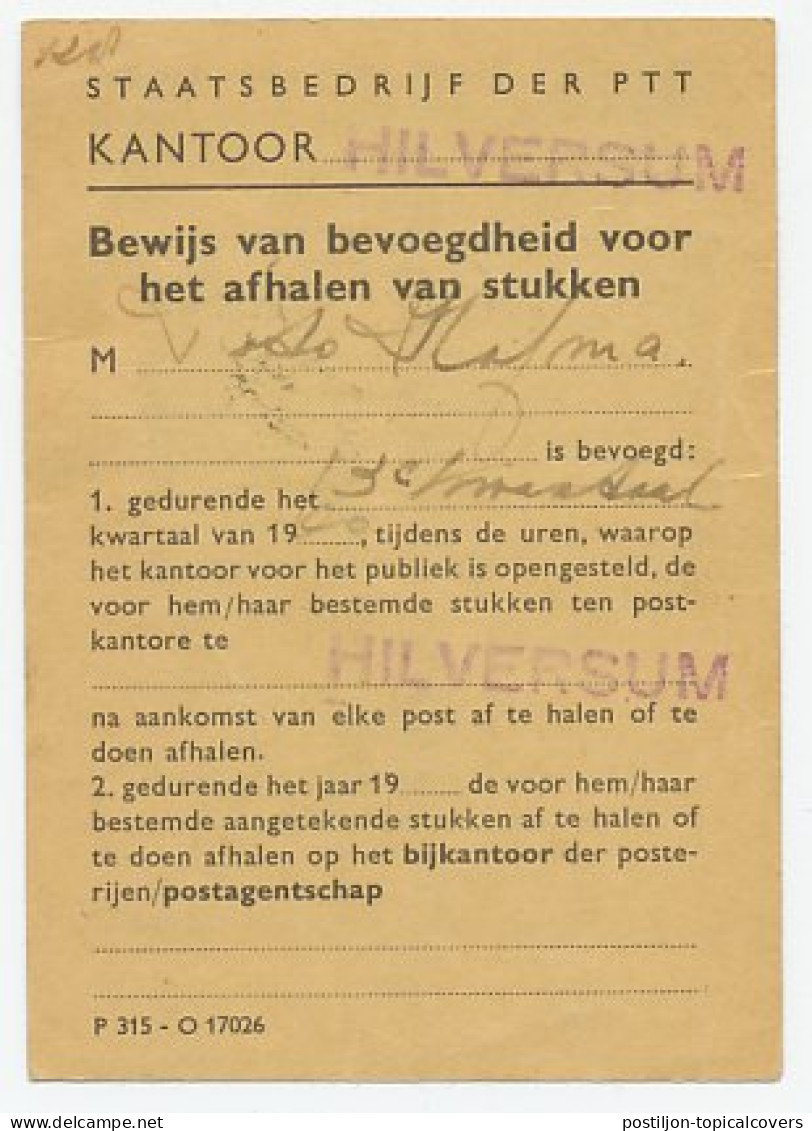 Em. Juliana Postbuskaartje Hilversum 1960 - Ohne Zuordnung