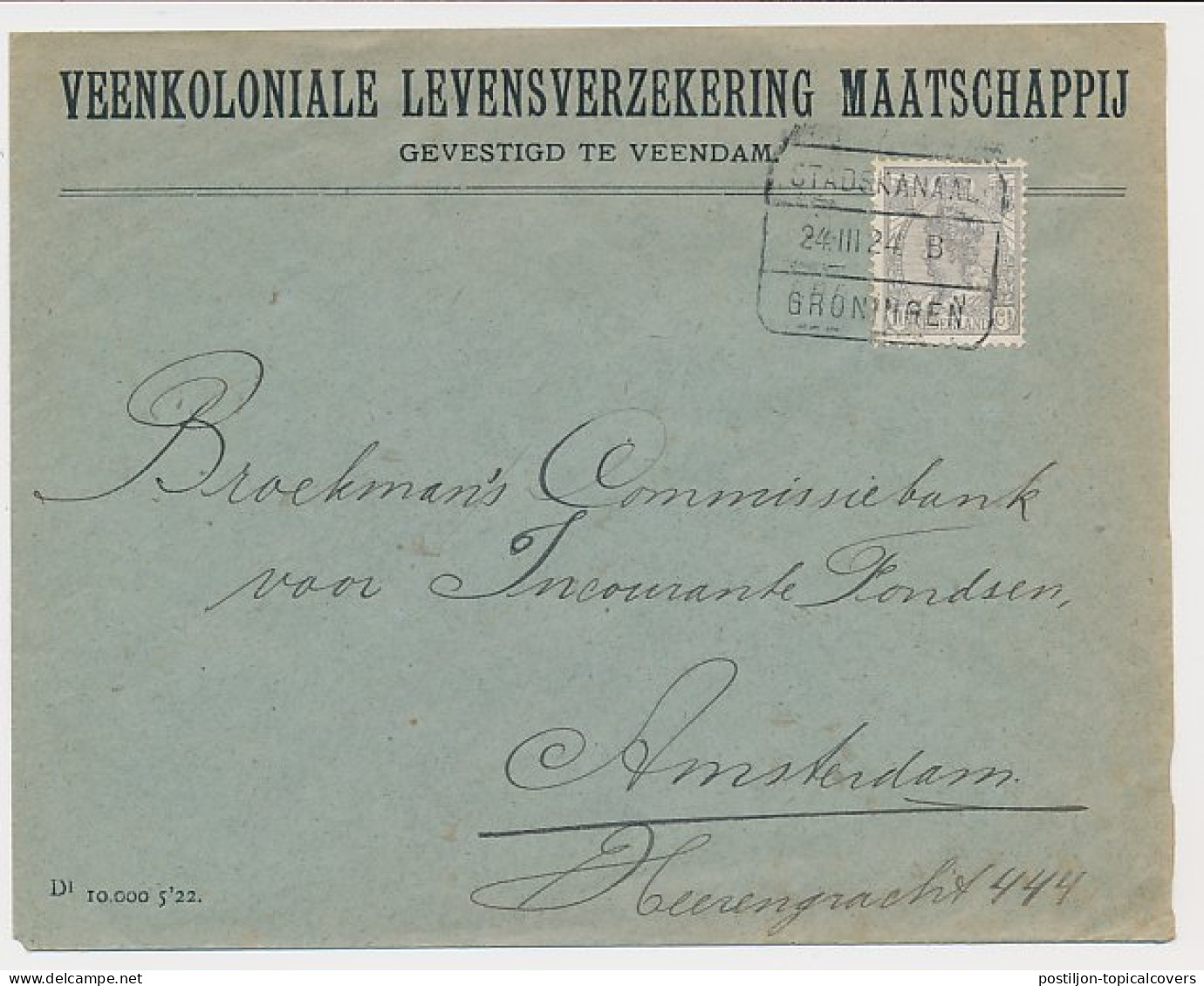 Treinblokstempel : Stadskanaal - Groningen B 1924 - Ohne Zuordnung