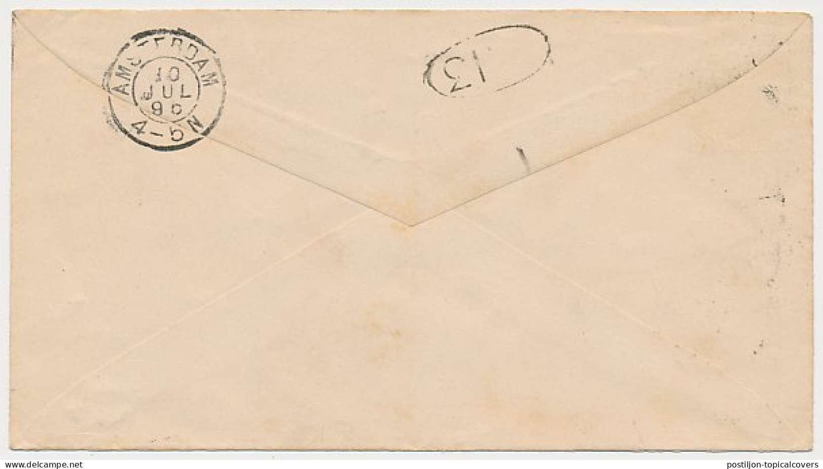 Envelop G. 5 B Rotterdam - Amsterdam 1895 - Ganzsachen