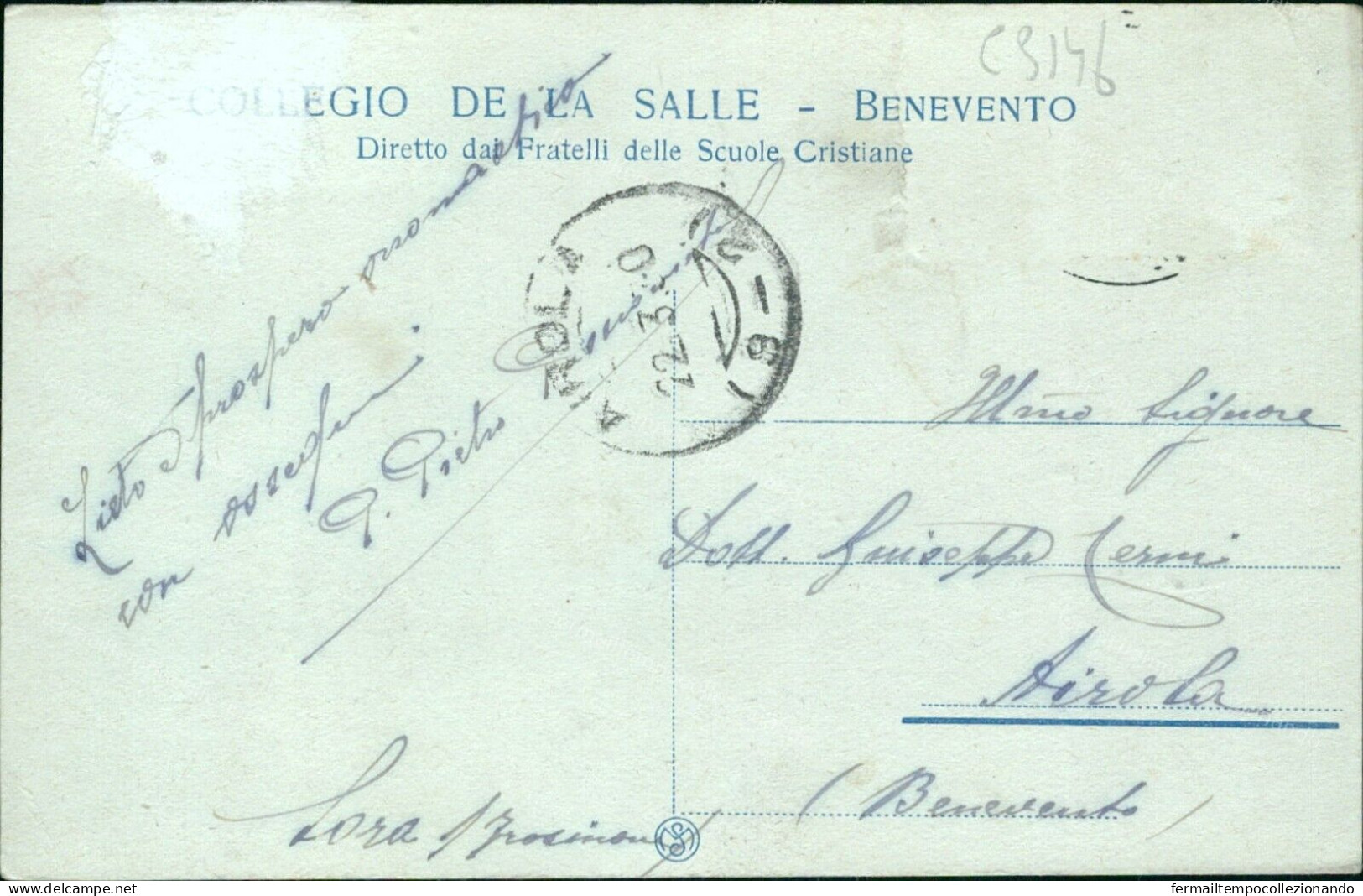 Cs146 Cartolina Benevento Citta' Collegio Della Salle Campania - Benevento