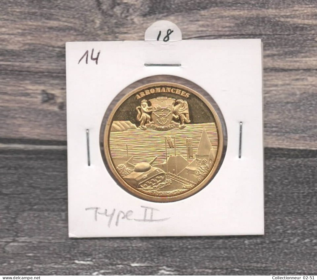 Médaille Souvenirs&Patrimoine : Arromaches Blason (couleur Or - Type 2) - Other & Unclassified