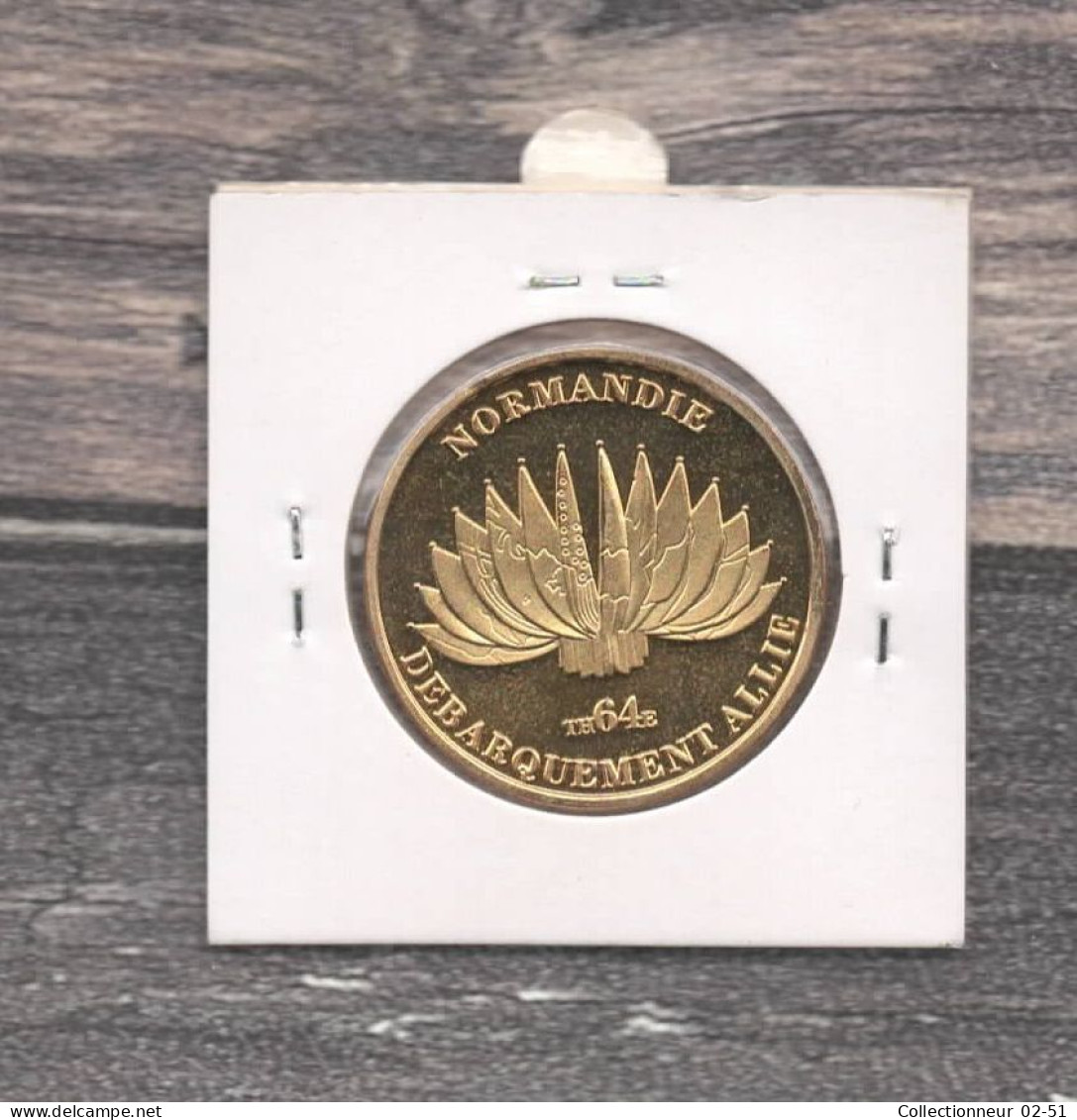 Médaille Souvenirs&Patrimoine : Arromaches Blason (couleur Or - Type 2) - Otros & Sin Clasificación