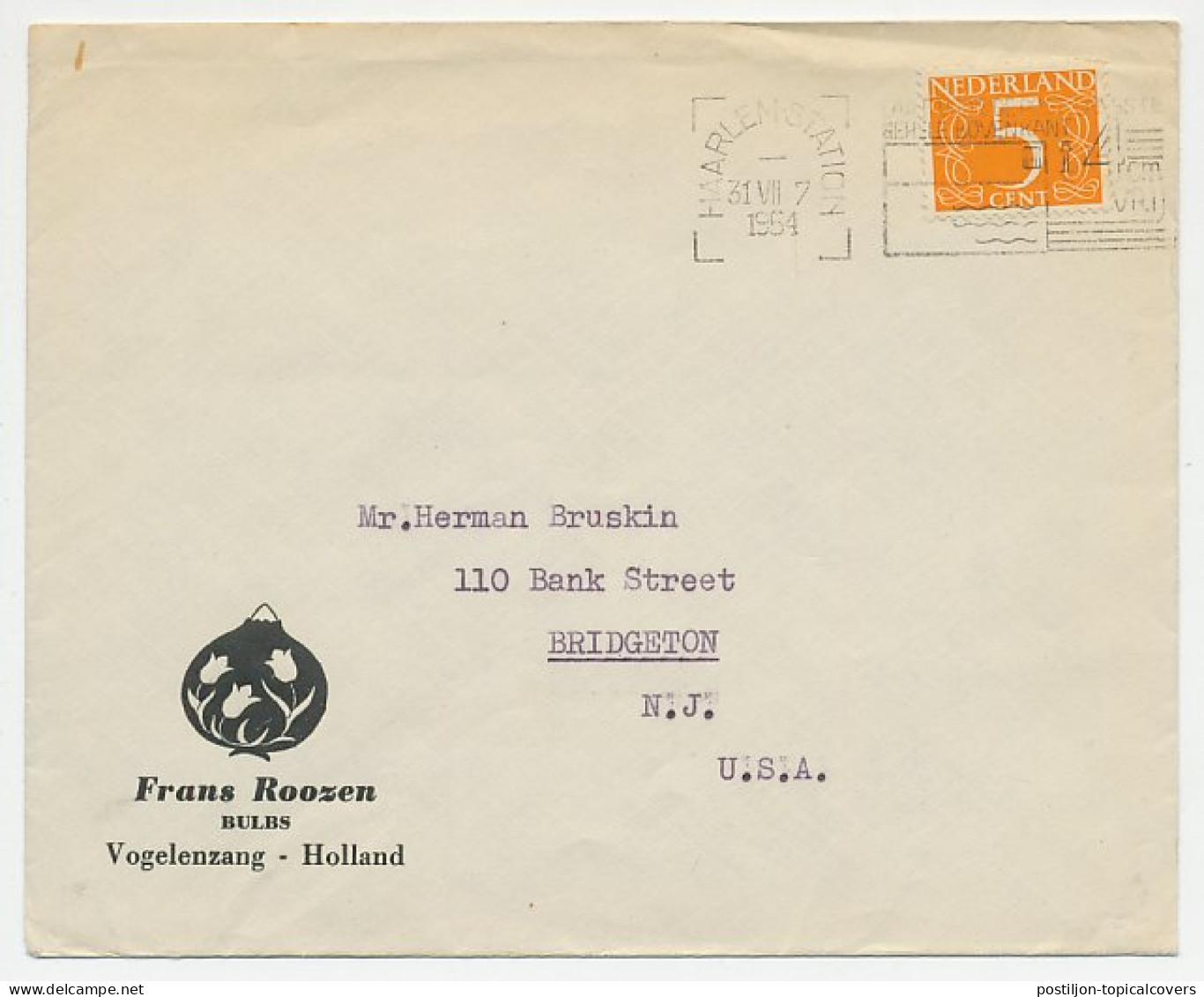 Firma Envelop Vogelenzang 1954 - Tulp / Bloembollen - Unclassified