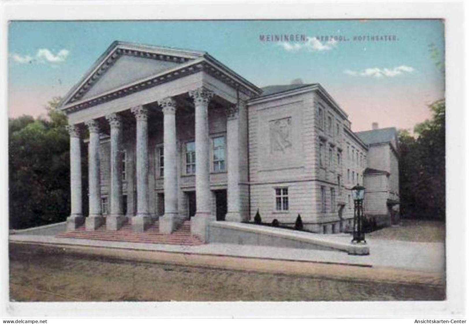 39013707 - Meiningen Mit Herzogl. Hoftheater Gelaufen Und Bahnpoststempel Von 1914. Gute Erhaltung. - Meiningen
