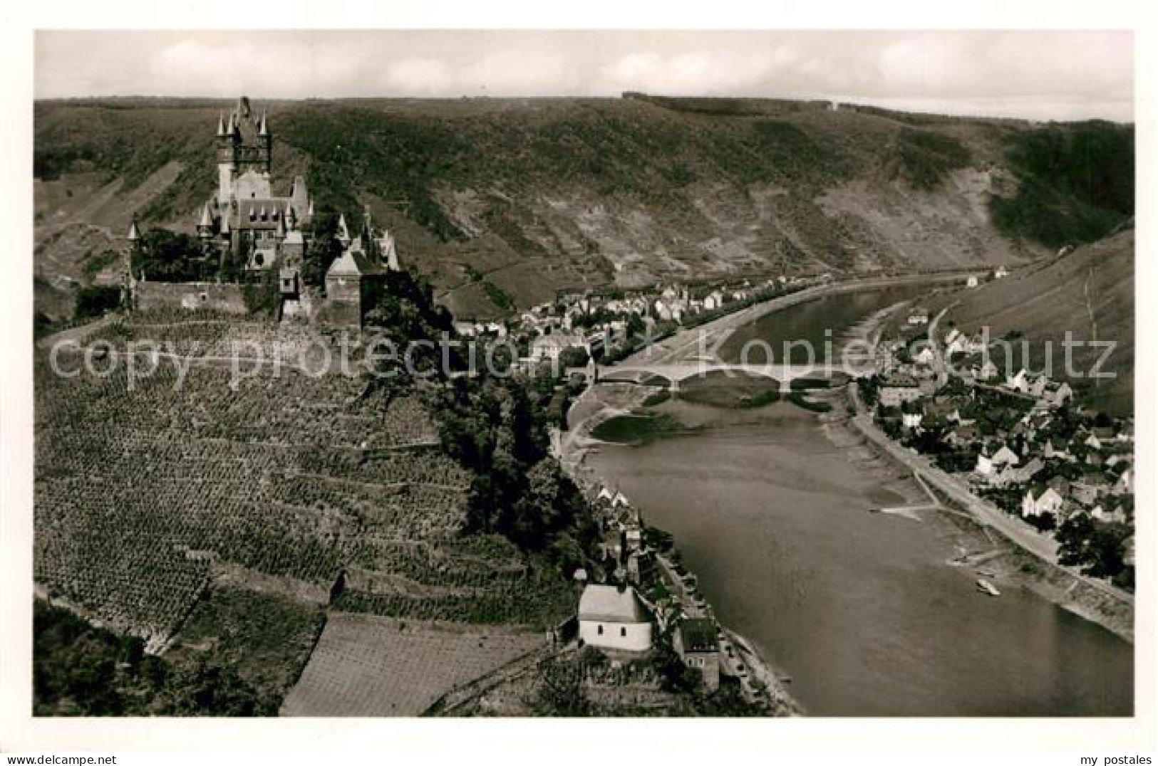 73217775 Cochem Mosel Burg Mosel Neue Bruecke Blick Ovn Den Drei Kreuzen Cochem  - Cochem