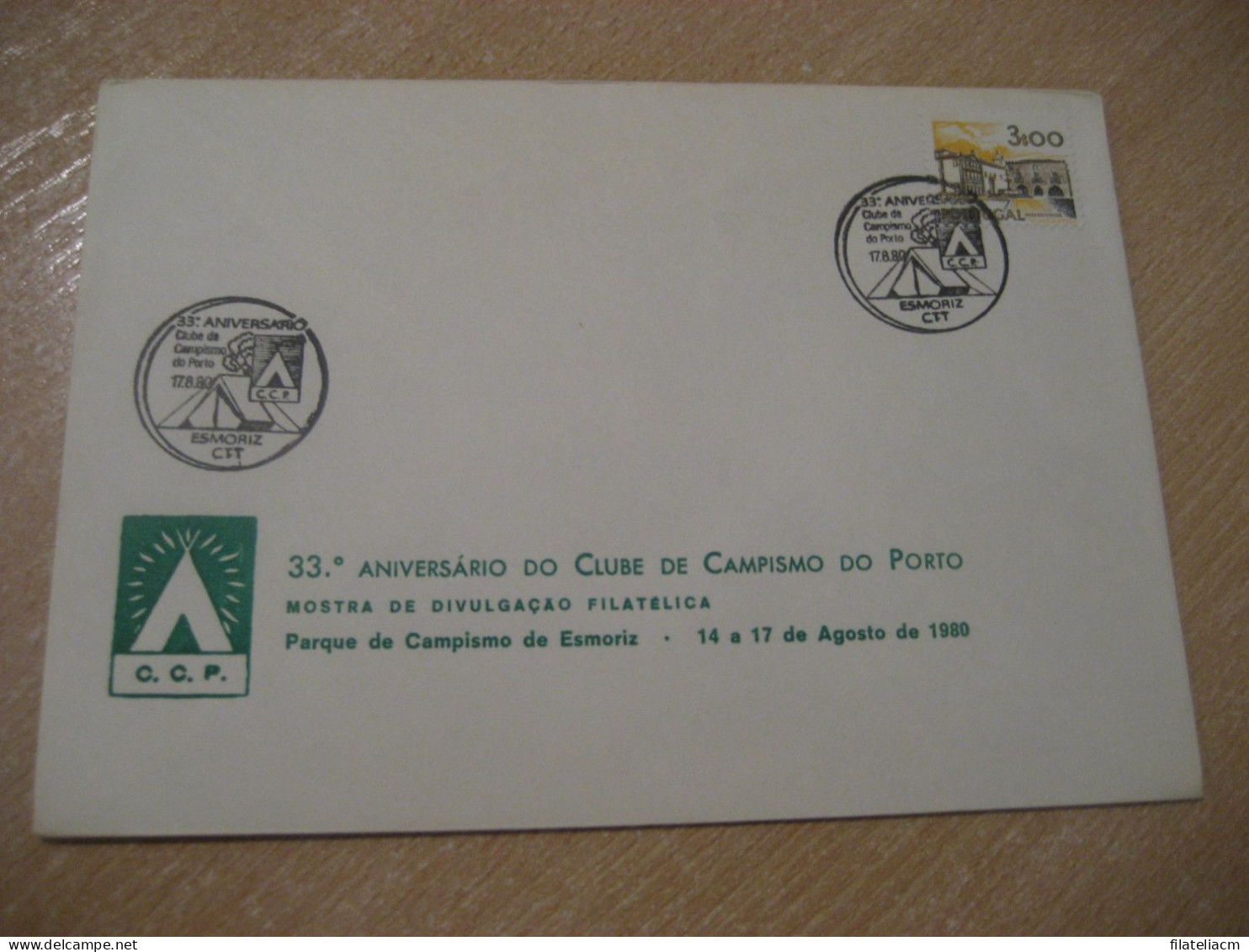 ESMORIZ 1980 Clube Campismo Do Porto Scout Scouts Scouting Cancel Cover PORTUGAL - Brieven En Documenten