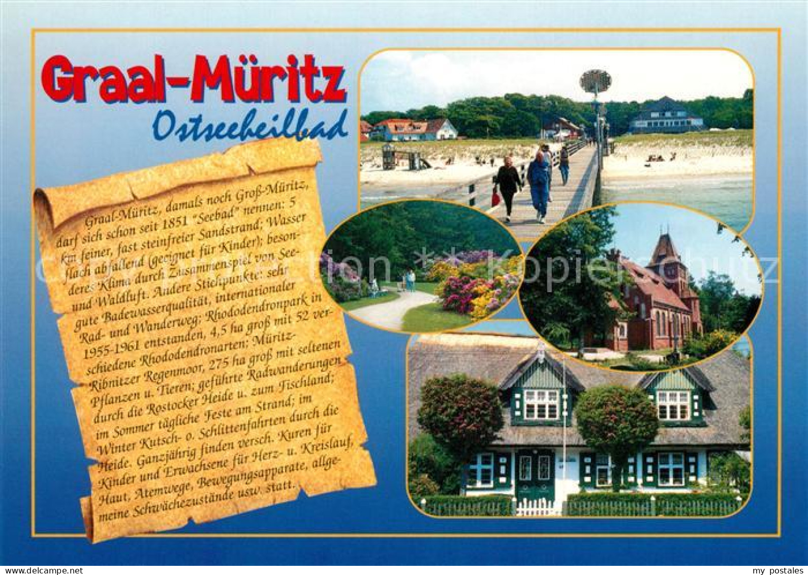 73217228 Graal-Mueritz Ostseebad Seebruecke Strand Promenade Reetdachhaus Chroni - Graal-Müritz