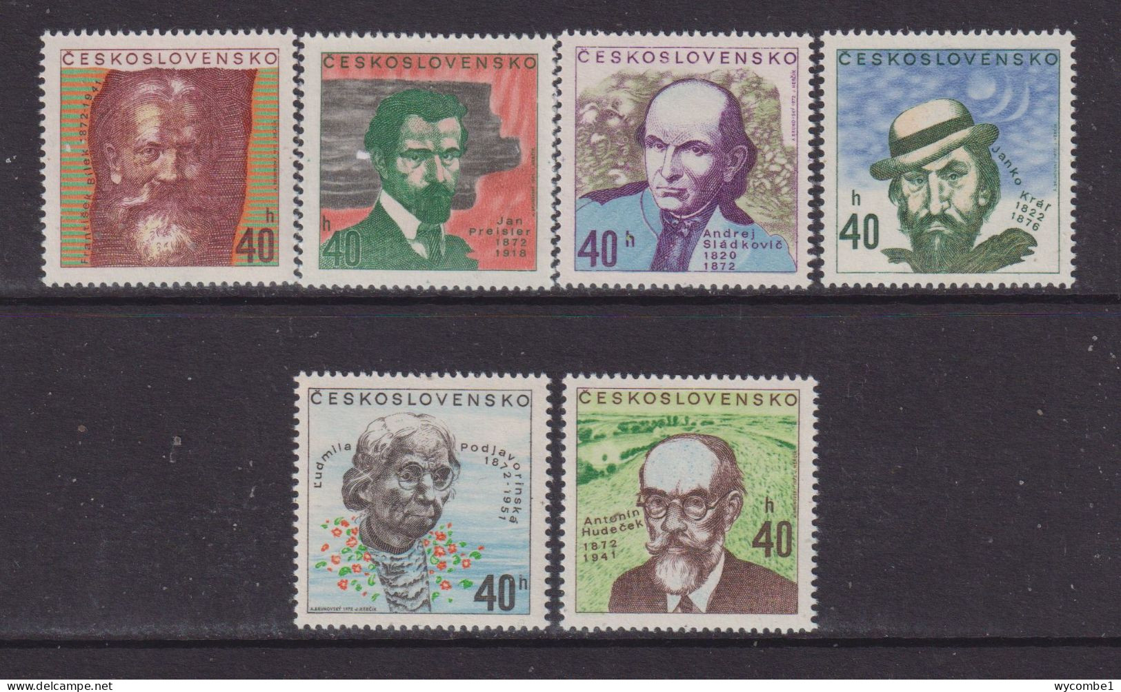 CZECHOSLOVAKIA  - 1972 Cultural Anniversaries Set Never Hinged Mint - Unused Stamps