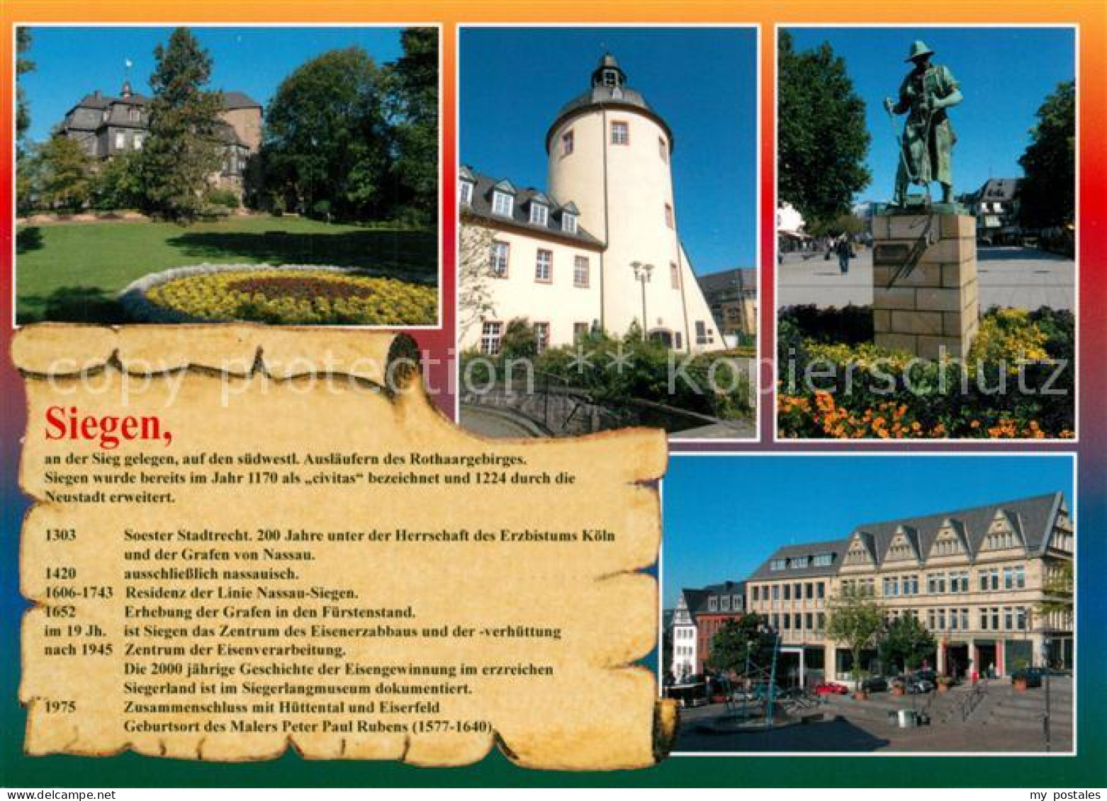 73217120 Siegen Westfalen Schloss Denkmal Statue Innenstadt Chronik Siegen Westf - Siegen