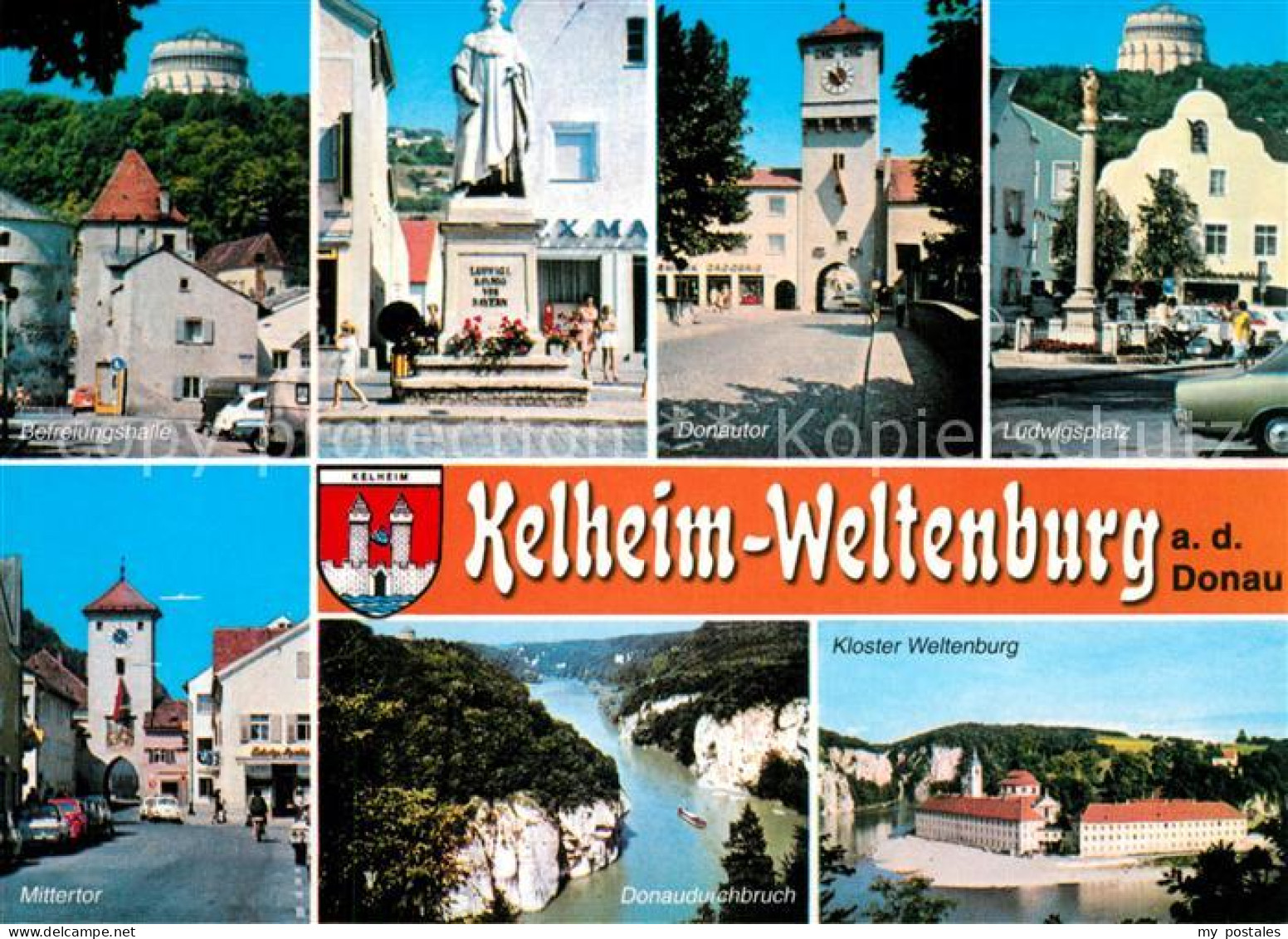 73217113 Weltenburg Kelheim Befreiungshalle Denkmal Statue Donautor Ludwigsplatz - Kelheim