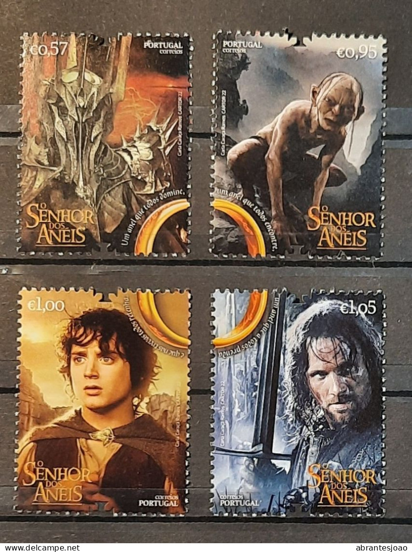 2022 - Portugal - MNH - The Lord Of The Rings - 4 Stamps + Block Of 1 Round Stamp - Unused Stamps