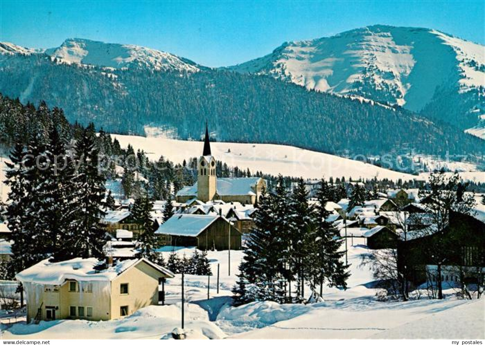 73217091 Oberstaufen Rindalphorn Hochgrat Panorama Winter Oberstaufen - Oberstaufen