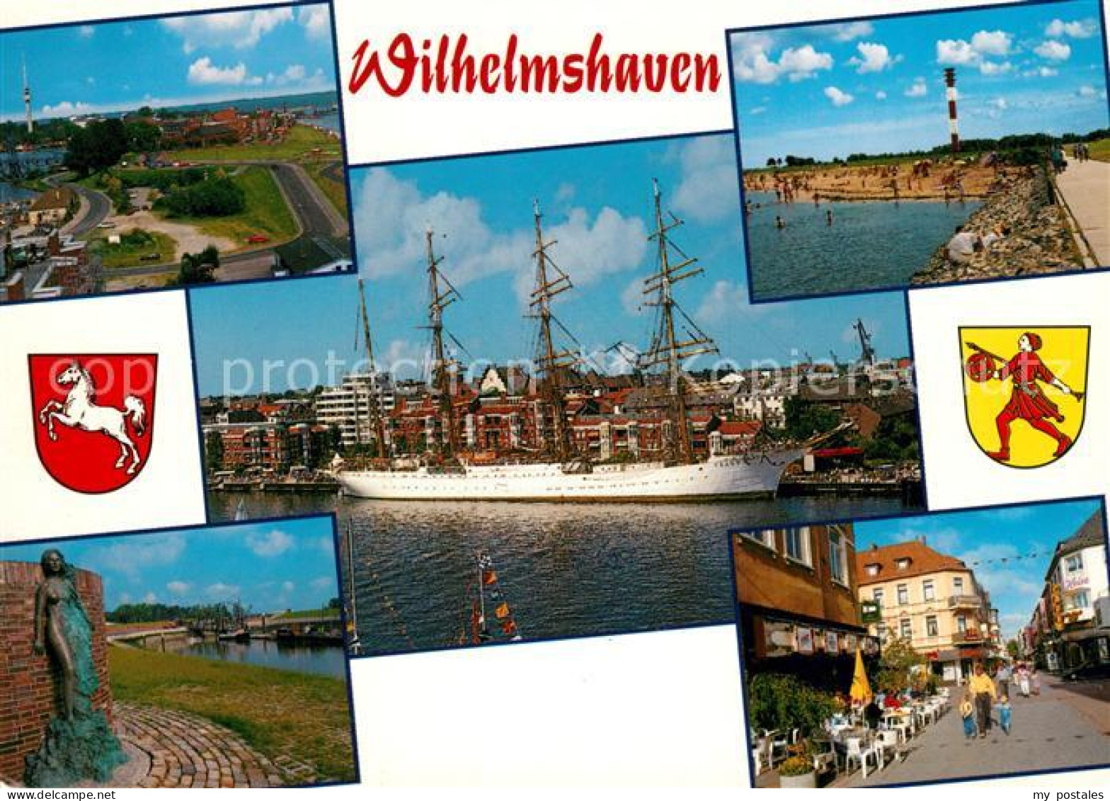 73217090 Wilhelmshaven Hafen Statue Leuchtturm Panoramen Wilhelmshaven - Wilhelmshaven