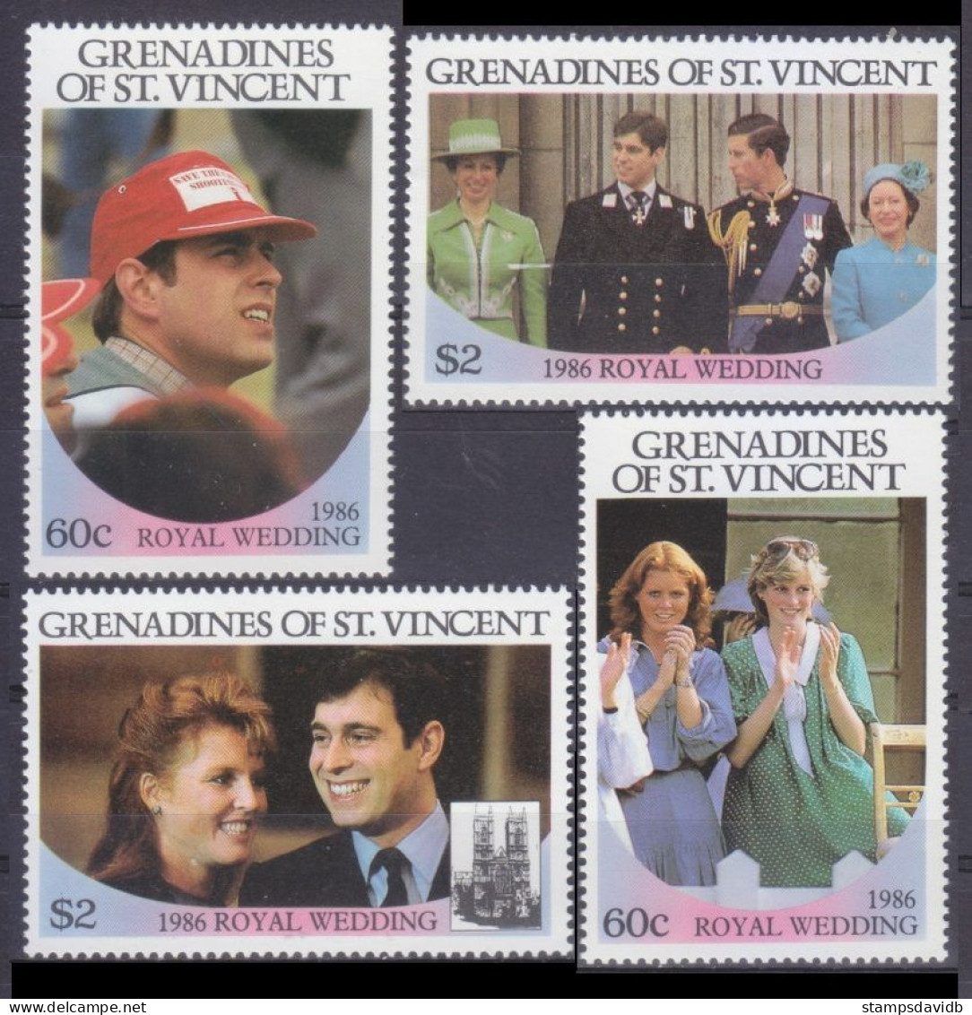 1986 Grenadines St Vincent 497-500 Wedding Of Prince Andrew And Ferguson 3,00 € - Familles Royales