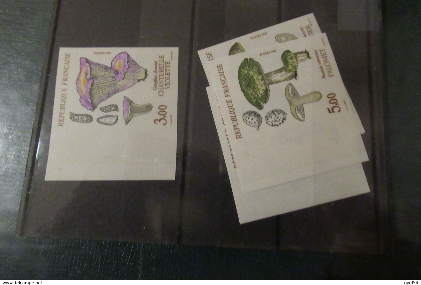FRANCE 1987 CHAMPIGNONS Cat Yt N° 2488 à 2491 Série Non Dentelée N** MNH - Unused Stamps