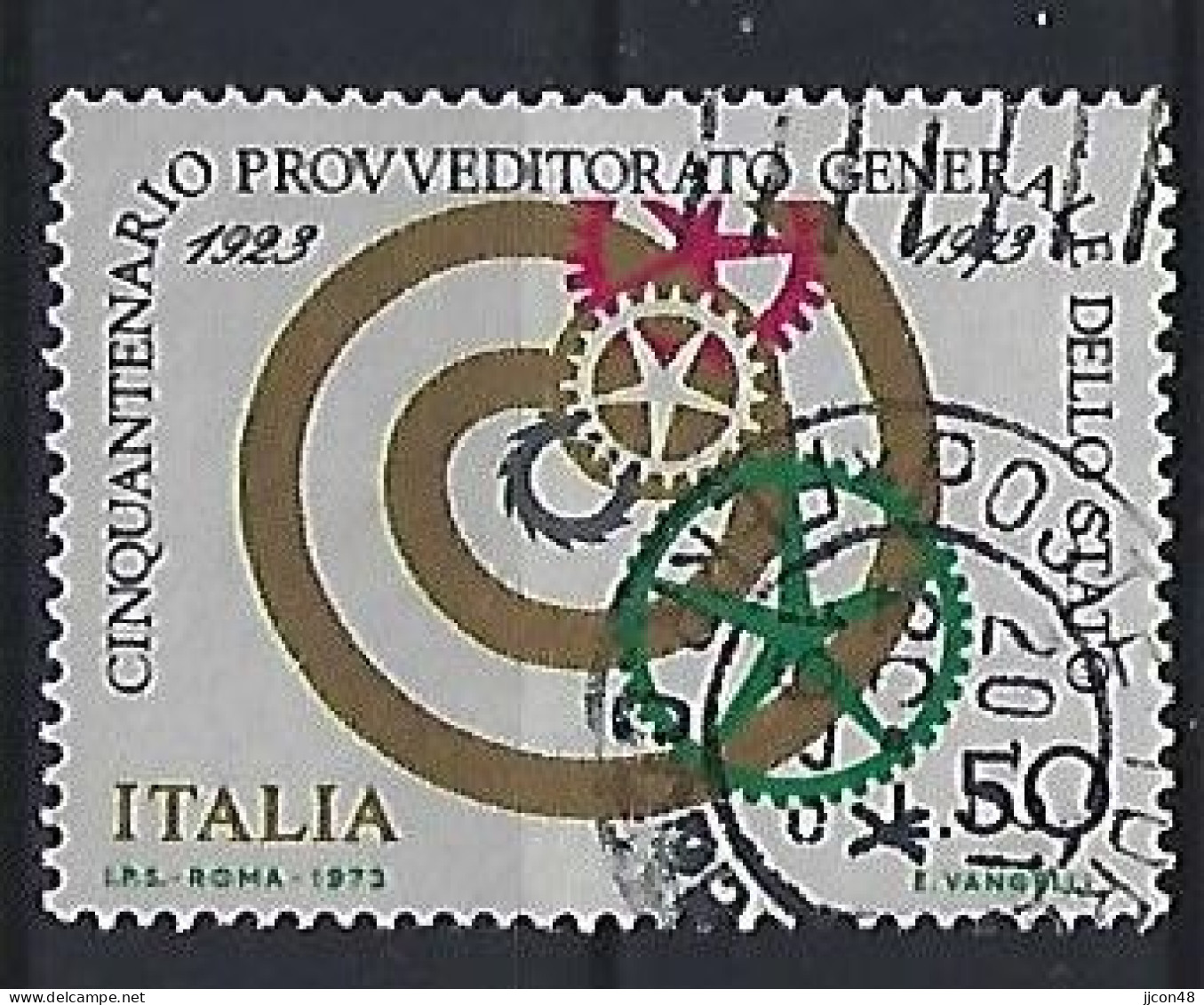 Italy 1973  50 Jahre Staatliche Guterversorgung  (o) Mi.1408 - 1971-80: Afgestempeld