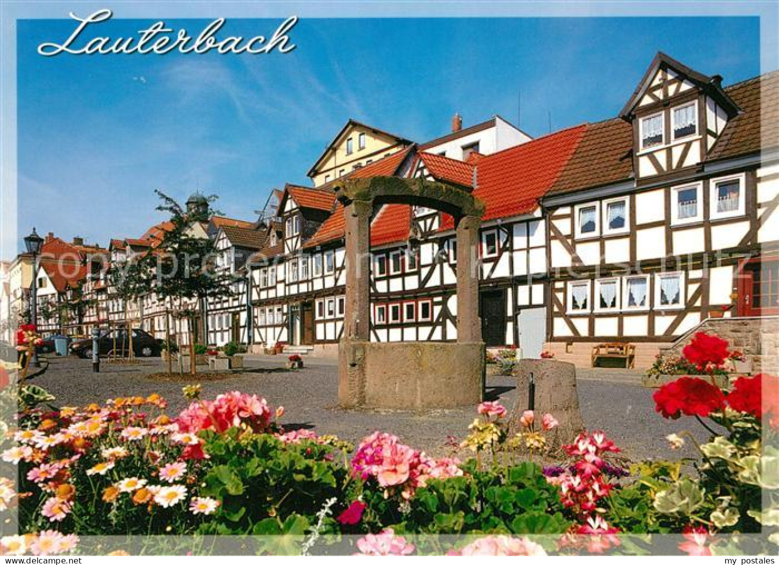 73216744 Lauterbach Hessen Alter Brunnen Fachwerkhaeuser Altstadt Lauterbach Hes - Lauterbach