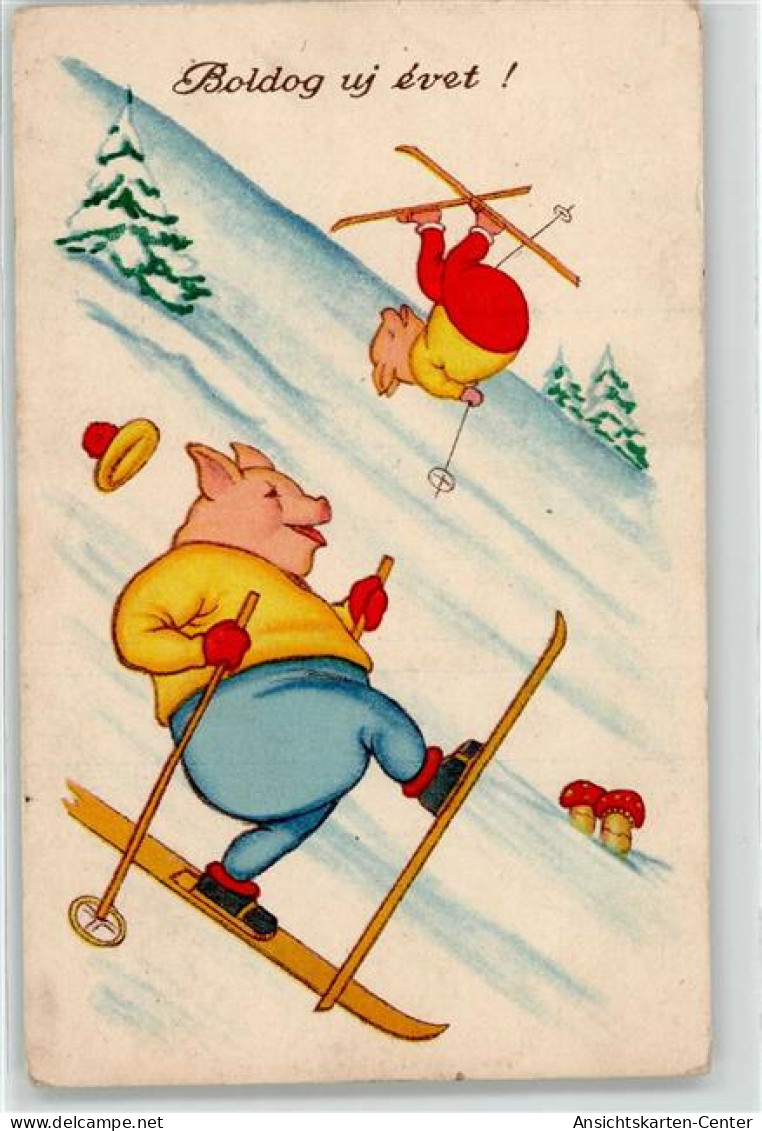 51817707 - Vermenschlicht Skifahren Pilz - Cochons