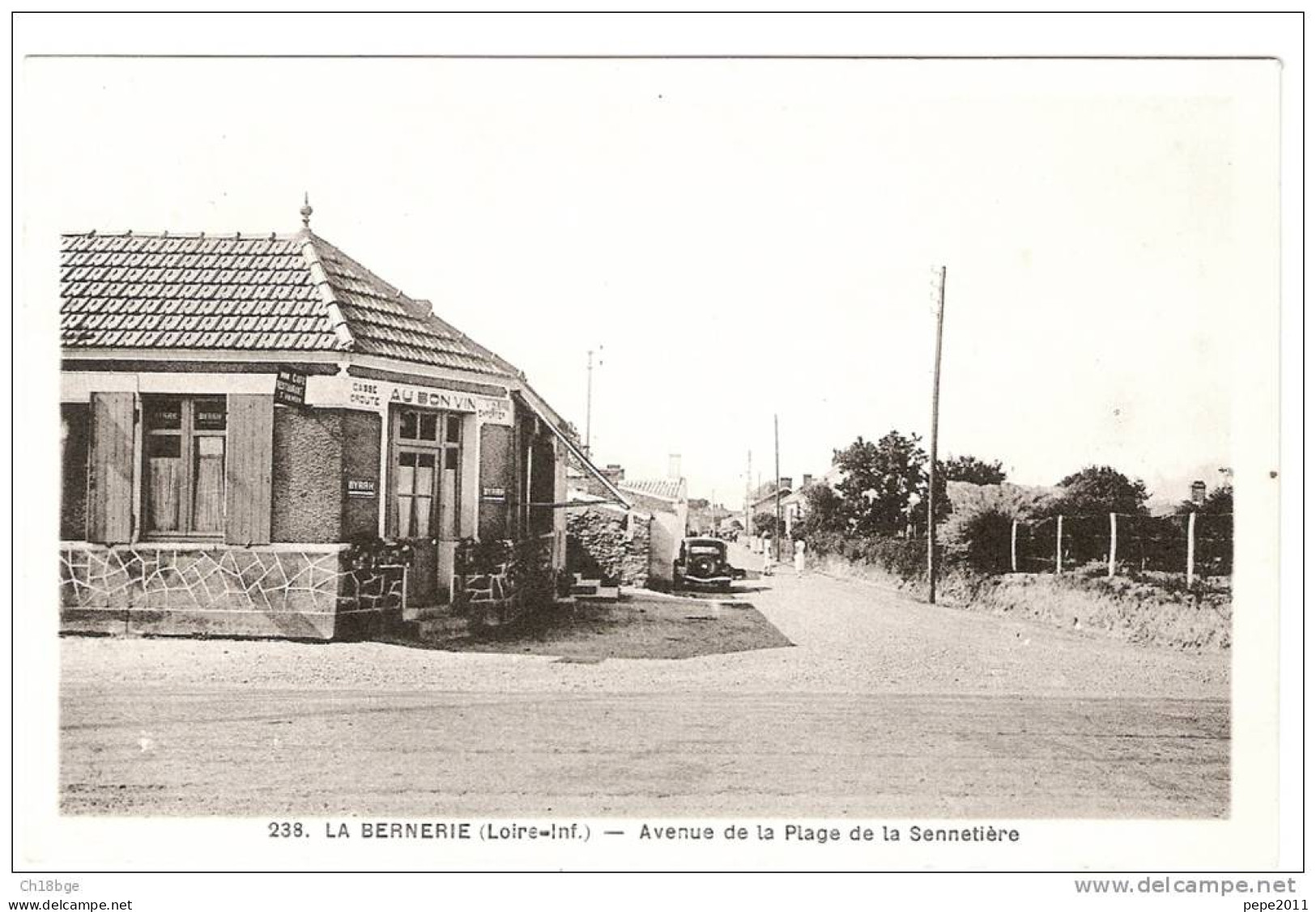 CPA 44 Loire Atlantique - La Bernerie Avenue De La Plage De La Sennetière Café Au Bon Vin Rare - La Bernerie-en-Retz