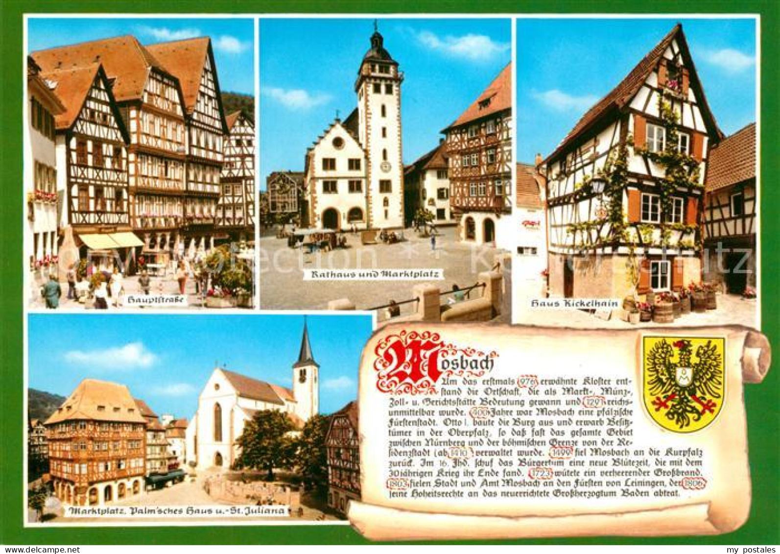 73216671 Mosbach Baden Hauptstrasse Rathaus Marktplatz Haus Kickelhain Palmsches - Mosbach