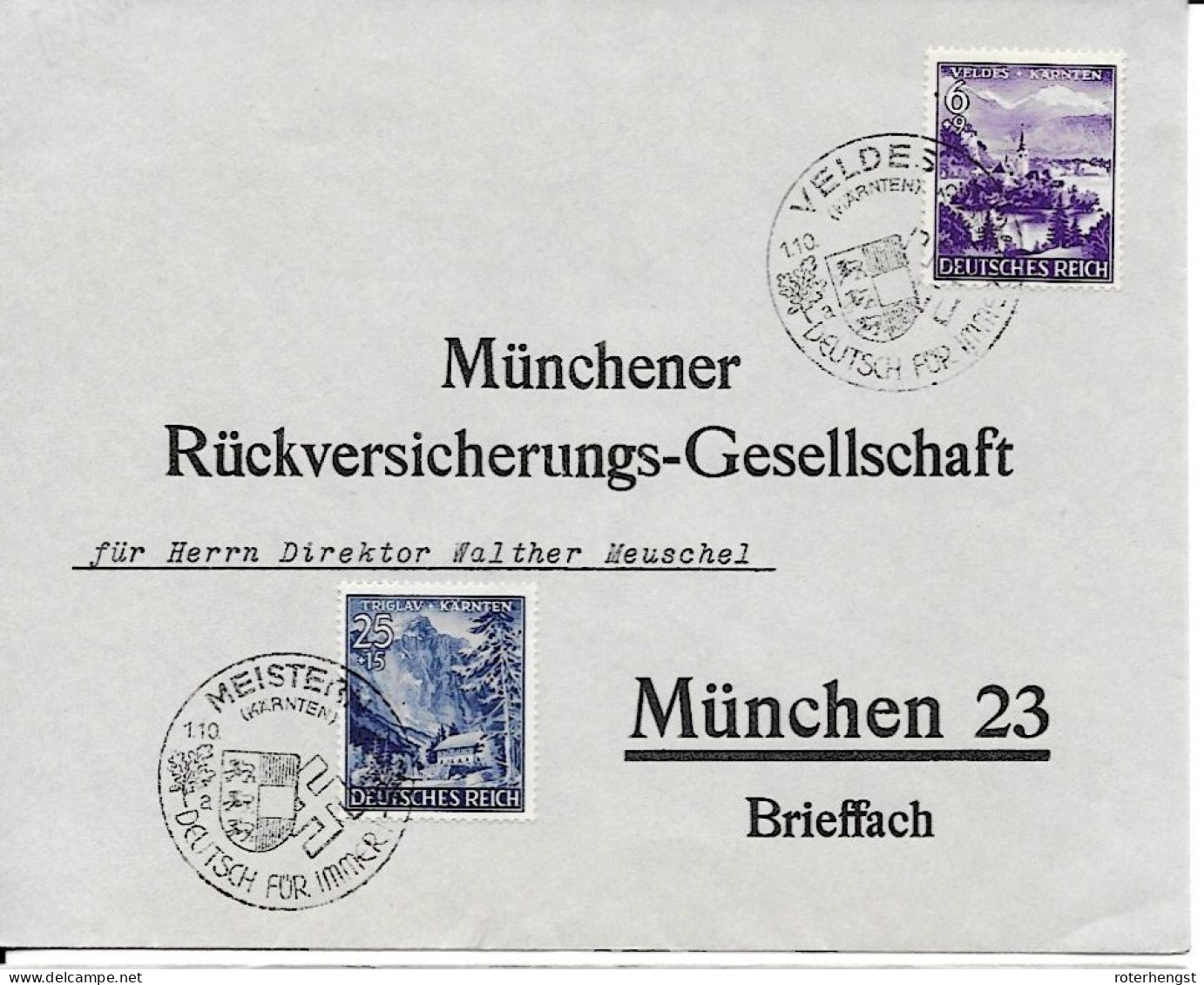 Reich Sonderstempel 1941 20 Euros - Cartas & Documentos