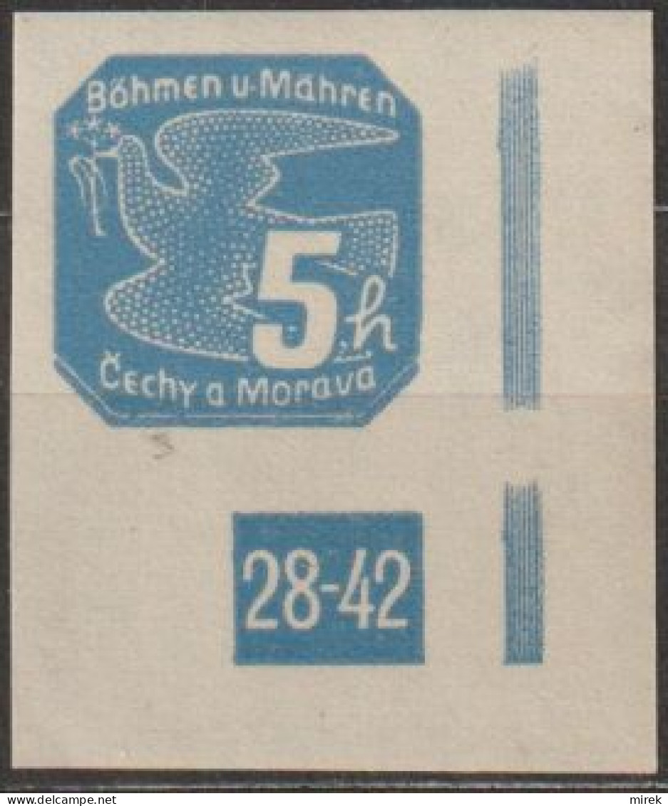 053/ Pof. NV 2, Corner Stamp, Broken Frame, Plate Number 28-42 - Ungebraucht