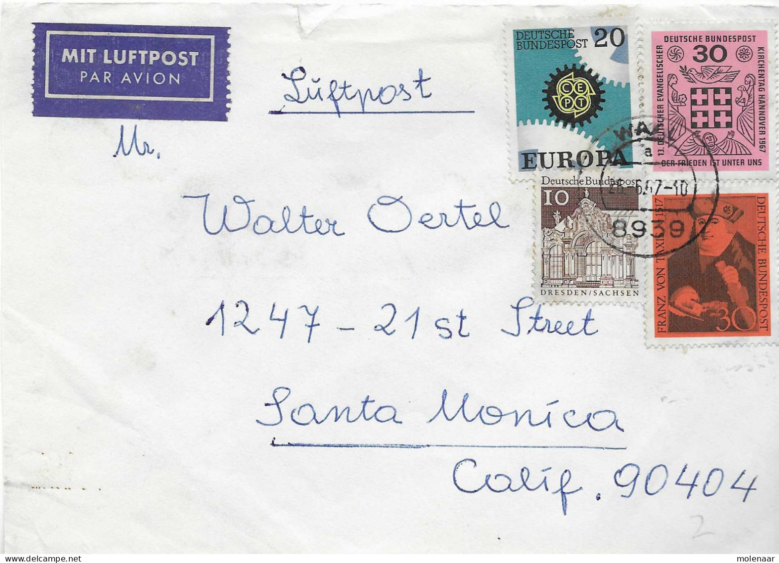 Postzegels > Europa > Duitsland > West-Duitsland > 1960-1969 > Brief Met 4 Postzegels (17345) - Cartas & Documentos