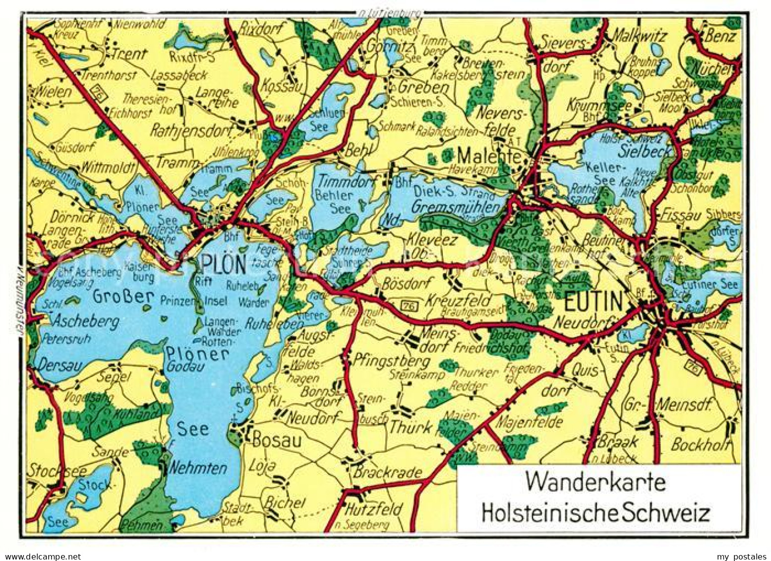 73216503 Ploen See Wanderkarte Holsteinische Schweiz Ploen See - Ploen