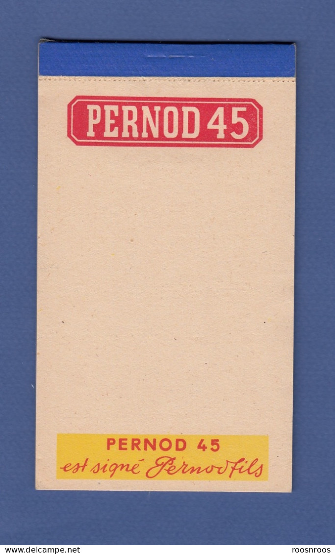PETIT CARNET PUBLICITAIRE - PERNOD 45 - Werbeartikel