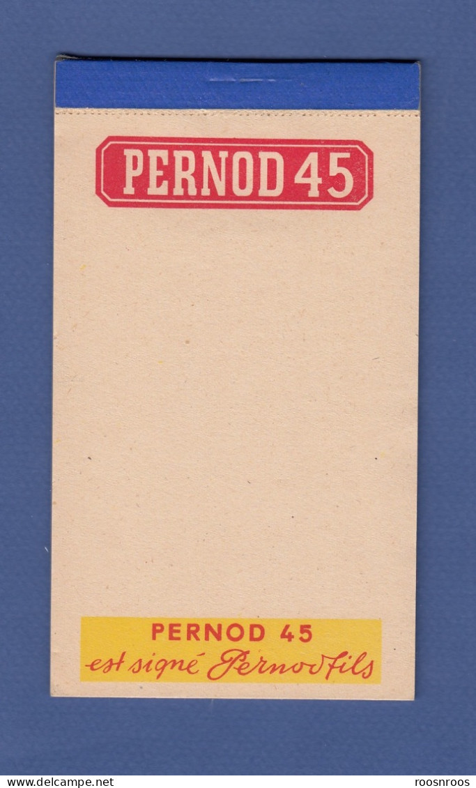 PETIT CARNET PUBLICITAIRE - PERNOD 45 - Objetos Publicitarios