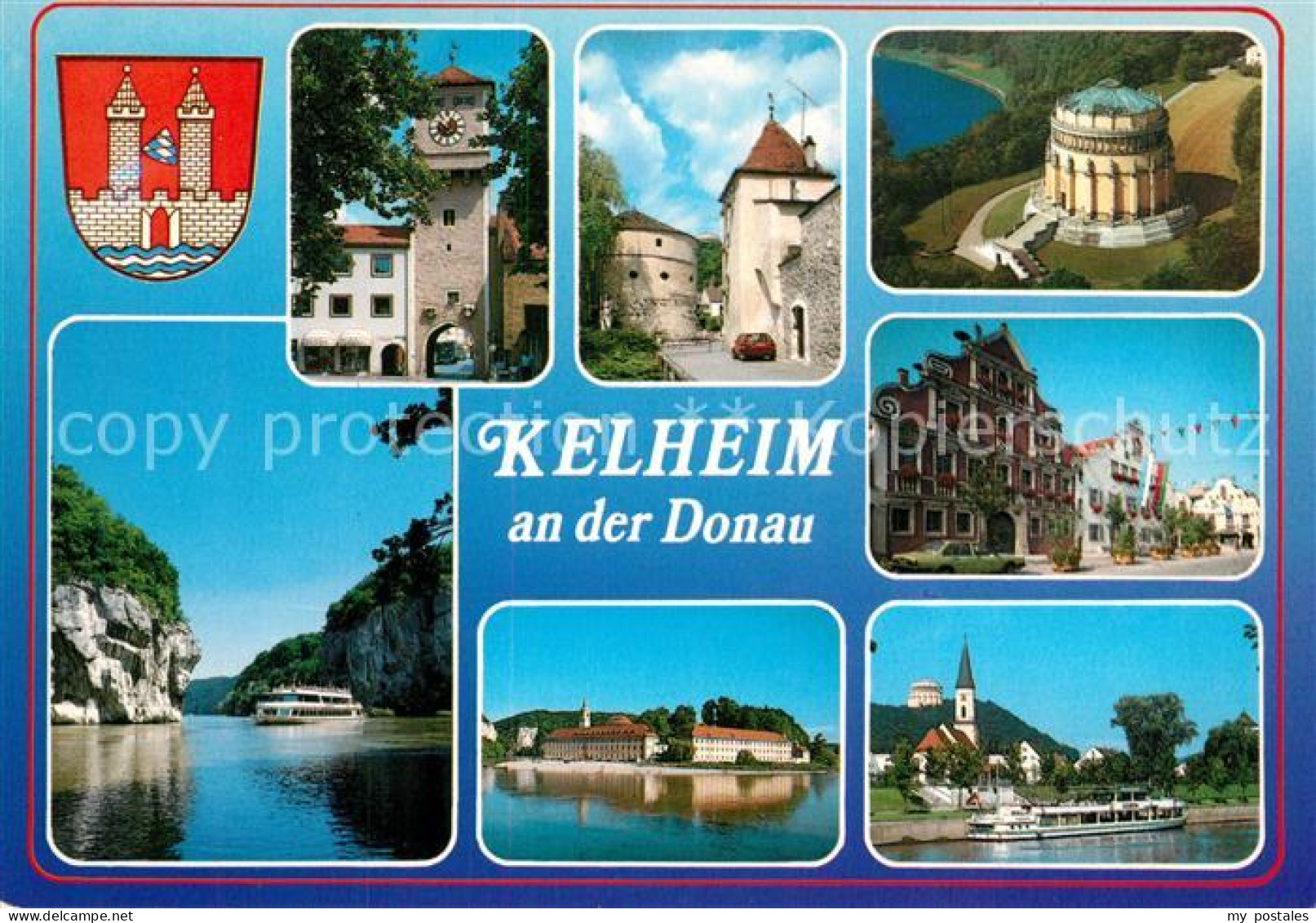 73216144 Kelheim Turm Torbogen Stadtmauer Altstadt Donau Dampfer Kloster Befreiu - Kelheim