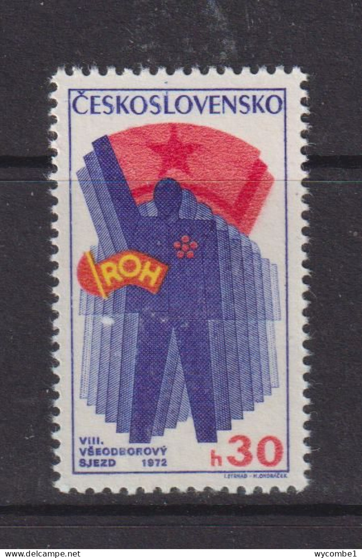 CZECHOSLOVAKIA  - 1972 Trade Union Congress 30h Never Hinged Mint - Unused Stamps